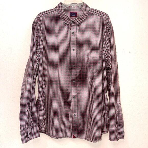 Untuckit Flannel Shirt Mens 2XL Gray Red Brown Plaid Button Down Long Sleeve - Picture 1 of 10